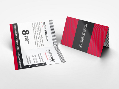 Folded Business Card Mockup V2 bi fold business card crease easy fold folded mockup mockups professional stationery visiting card