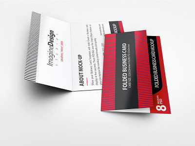 Folded Business Card Mockup V3 3.5x2 bi fold business card corporate fold folded mock up mockup print smart object stationery