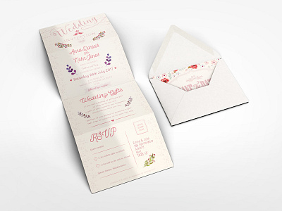 Accordion Wedding Invitation Mock-up accordion accordion brochure accordion invitation accordion wedding invitaion invitation invitation mockup mockup wedding invitation