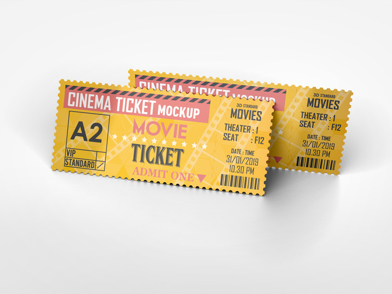 Download Cinema Ticket Mockup by idesignstudio on Dribbble