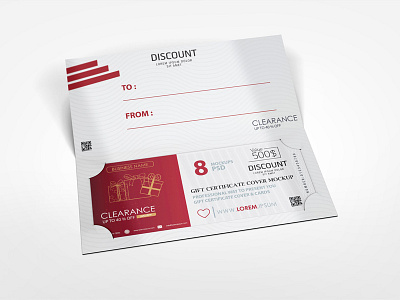 Gift Certificate Cover Mock-up certificate cover design discount gift gift cover gift voucher mockup voucher