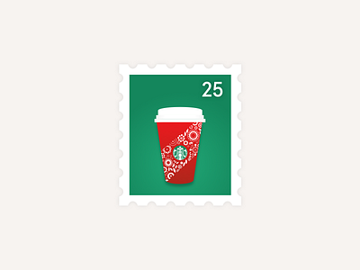 Starbucks holiday stamp christmas illustration red cup stamp starbucks