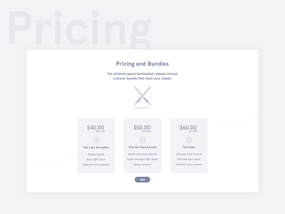 Pricing Page Wireframe