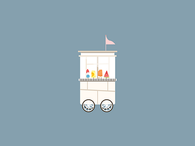 Popsicle Trucks flat ice cream illustration popsicles sketch summer truck