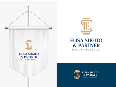 LAW FIRM LOGO for Elisa Sugito & Partner company design es law lawfirm lawlogo letter e letter s logo logogram logotype monogram pillar pillarlogo se