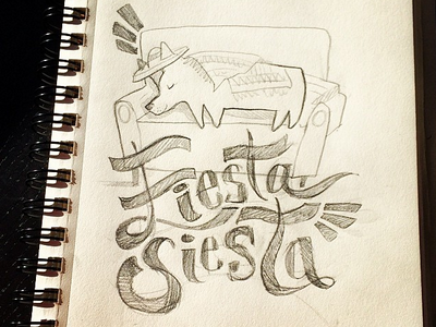 Fiesta Siesta corgi drawing sketch type typography