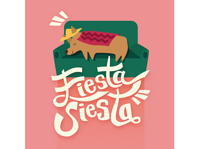 Fiesta Siesta! corgi cute dog hand lettering hand type hand typography illustration lettering type typography