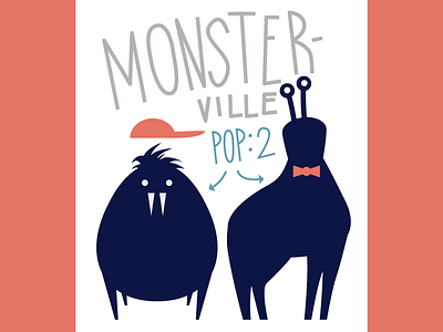 Monsterville cute illustration monsters vector