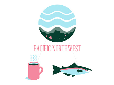Icon WIPs coffee icons illustration ocean pacific northwest salmon