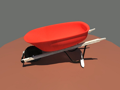 Red Wheelbarrow 3d modeling autodesk maya maya