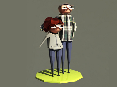 Happy Father's Day 3d modeling adorable cute fathers day low poly lowpoly