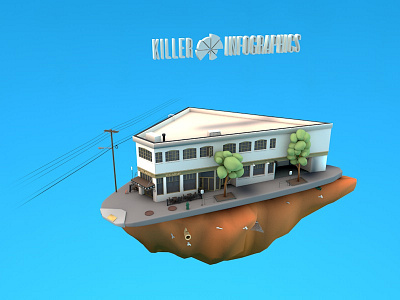 300 E Pike 3d building low poly lowpoly