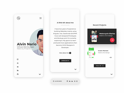 Portfolio - Mobile Design developer mobile design personal branding portfolio simple ui website