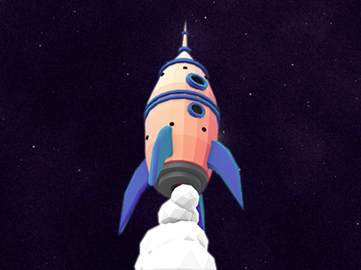 Deep-Space-Rocket 3d animation c4d low lowpoly poly rocket space star universe