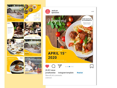 Instagram Feed - Menu Dinner branding design dinner fashion graphicdesign instagram instagram post instagram story instagram template menu restourant