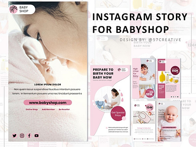 Instagram Stories - Baby Shop baby baby shop babypink branding couple design fashion graphicdesign instagram instagram post instagram story instagram template