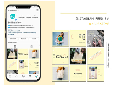 Simple Instagram Feed - Tote Bag Fashion bag branding design fashion graphicdesign instagram instagram post instagram story instagram template tote bag totebag