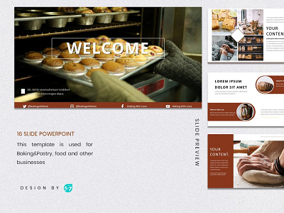 Powerpoint Template - Baking branding design graphicdesign instagram instagram post instagram template presentation presentation design presentation template