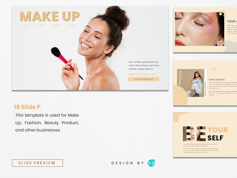 Powerpoint Template Make Up by Majucreative on Dribbble