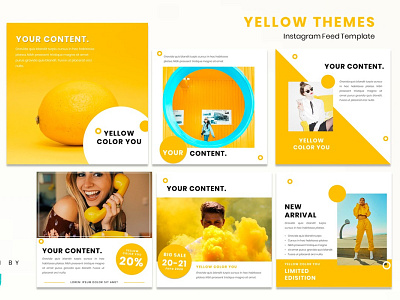 Instagram Feed - Yellow Themes branding design fashion brand graphicdesign instagram instagram post instagram template