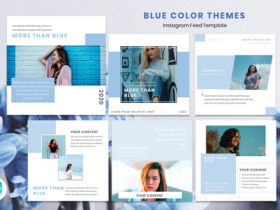 Instagram Feed - Blue Themes branding design fashion graphicdesign instagram instagram post instagram template powerpoint powerpoint design presentation