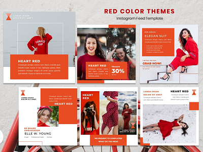 Instagram Feed Template - Red Themes