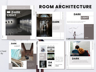 Instagram Feed Template - Room Architecture branding design graphicdesign instagram instagram post instagram template powerpoint presentation tamplate