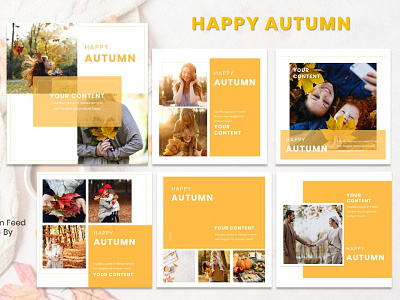 Instagram Feed Template - Happy Autumn autumn branding design fashion brand graphicdesign instagram instagram post instagram story instagram template tamplate