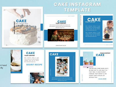 Cake Instagram Feed Template bakery branding cake design fashion fashion brand food foodie graphicdesign instagram instagram post instagram template