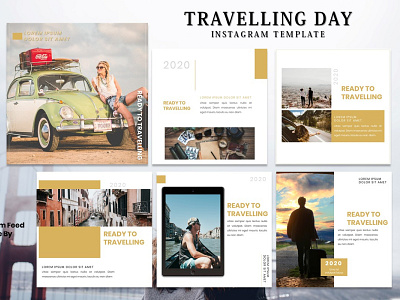 Instagram Feed Template - Ready to Travelling branding design graphicdesign instagram instagram post instagram story instagram template