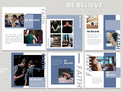 Instagram Feed Template - Be Believe branding design fashion brand graphicdesign instagram instagram post instagram template presentation design presentation template