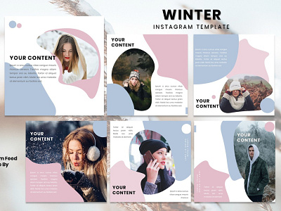 Instagram Feed Template - Winter branding design fashion graphicdesign instagram instagram post instagram story instagram template models