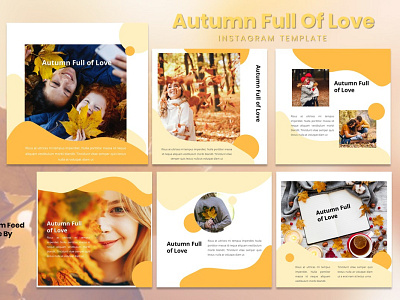 Instagram Feed Template - Autumn Full Of Love branding design fashion brand graphicdesign instagram instagram post instagram story instagram template presentation