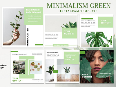 Instagram Feed Template - Minimalis Green branding design graphicdesign green instagram instagram post instagram story instagram template tamplate