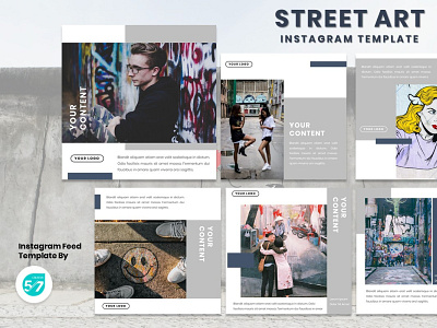 Instagram Feed Template - Street Art branding design fashion brand graphicdesign instagram instagram post instagram story instagram template models tamplate