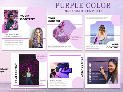 Instagram Feed Template - Purple Themes