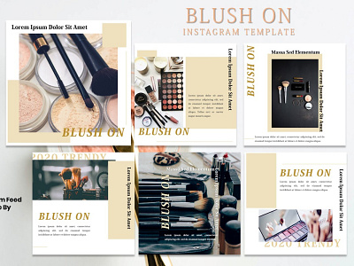 Instagram Feed Template - Blush On branding design fashion fashion brand graphicdesign instagram instagram post instagram story instagram template presentation