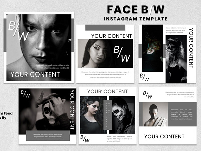 Instagram Feed Template - Face B/W branding design fashion brand graphicdesign instagram instagram post instagram story instagram template