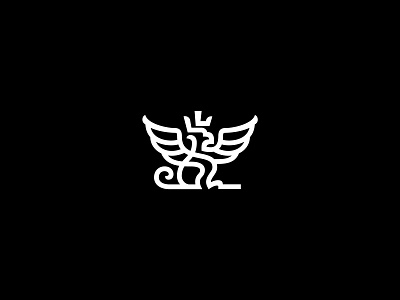 Logomark Design #27 art bird black branding design flat icon illustrator letter line lion logo mascot minimal monogram vector wings