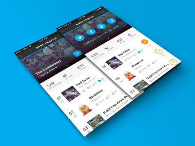 Band profile app grid header icons ios list music profile vote