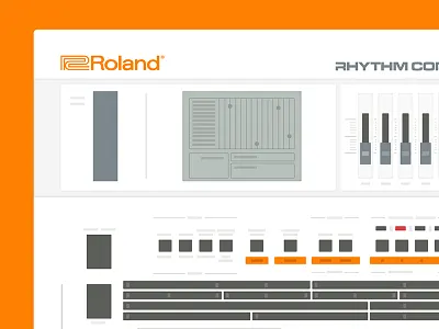 Roland 707 Drum Machine 707 80s drum machine flat illustration roland