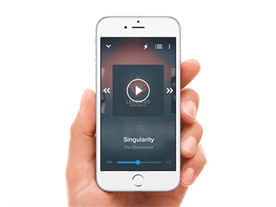 Player control reveal app gif ios music origami quartz