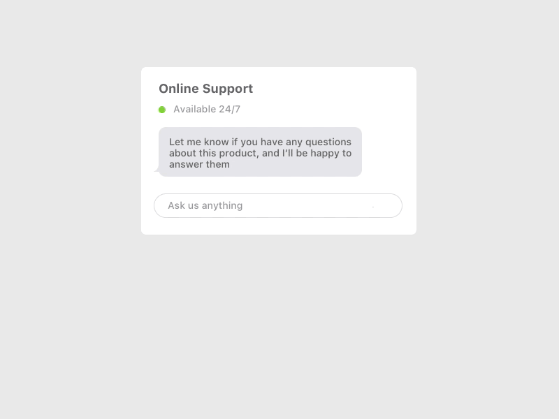 Customer support widget