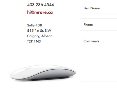 Mediumrare redesign clean contact form mouse web