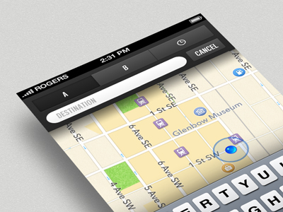 Map Navigation app button ios iphone app