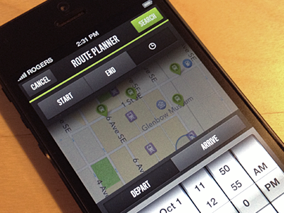 Route app button ios iphone app map