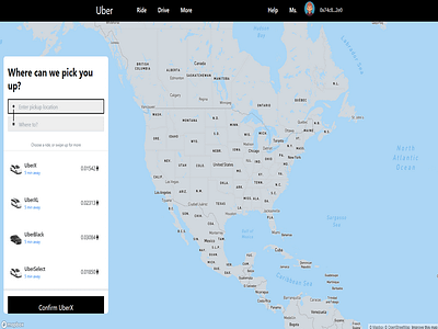 Uber Clone Blockchain ui