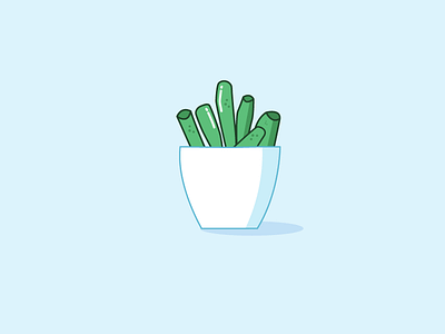 Another Succulent blue digitalillustration fun green illustration succulent white