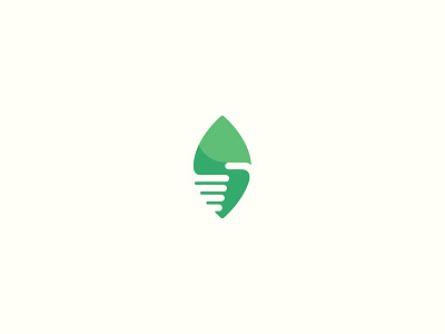 Hand + Leaf design eco friendly green hand illustration leaf logo mark