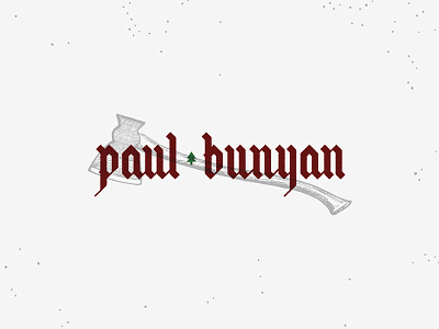 Paul Bunyan black letter custom design lettering paul bunyan type wordmark